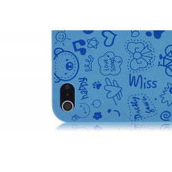 Coque HAPPY bleue pour iPhone 5