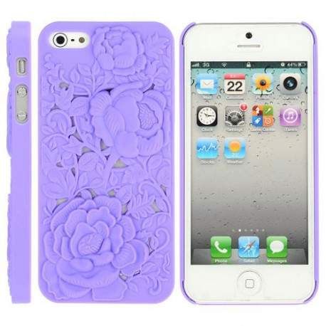 Coque ROSE 3D mauve pour iPhone 5