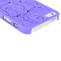 Coque ROSE 3D mauve pour iPhone 5