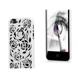 Coque ROSE 3D blanche pour iPhone 5