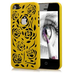 Coque ROSE 3D jaune pour iPhone 5