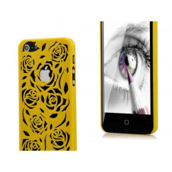 Coque ROSE 3D jaune pour iPhone 5