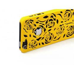 Coque ROSE 3D jaune pour iPhone 5