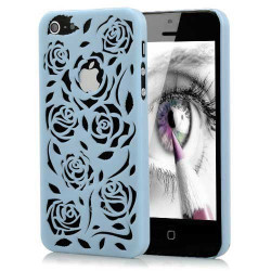 Coque ROSE 3D bleue pour iPhone 5