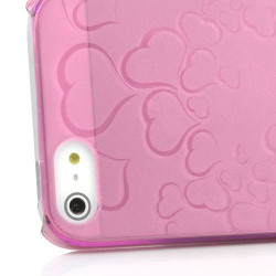 Coque HEART rose pour iPhone 5