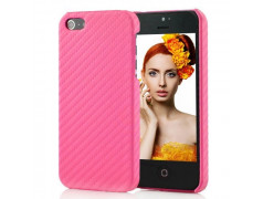 Coque CARBONE rose pour iPhone 5