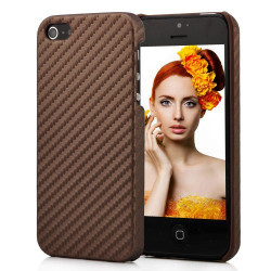 Coque CARBONE marron pour iPhone 5