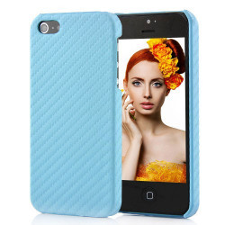 Coque CARBONE bleue pour iPhone 5