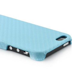 Coque CARBONE bleue pour iPhone 5