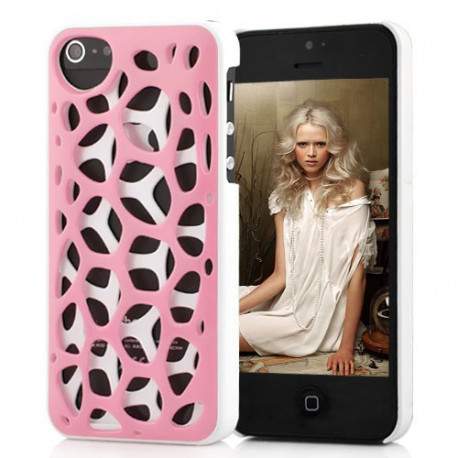 Coque DUAL TONE rose et blanche pour iPhone 5