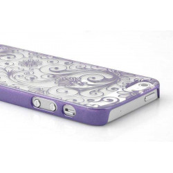 Coque CRYSTAL FLOWER mauve pour iPhone 5