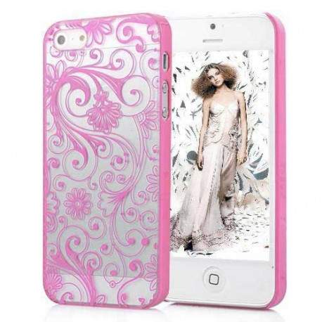 Coque CRYSTAL FLOWER rose pour iPhone 5