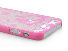 Coque CRYSTAL FLOWER rose pour iPhone 5