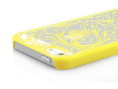 Coque CRYSTAL FLOWER jaune pour iPhone 5