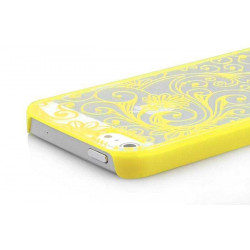 Coque CRYSTAL FLOWER jaune pour iPhone 5