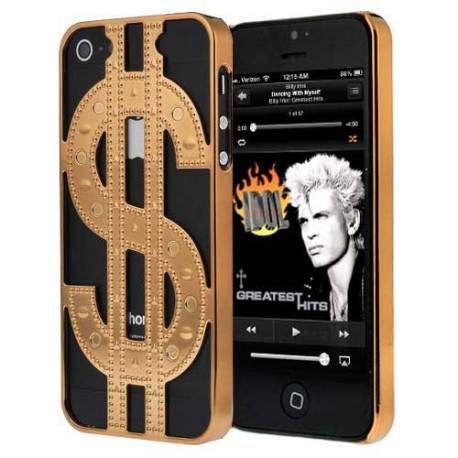 Coque DOLLAR DESIGN doree  pour iPhone 5