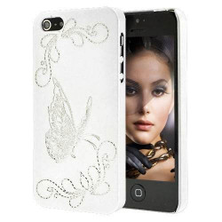 Coque PAPILLON blanche pour iPhone 5