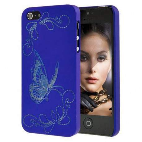 Coque PAPILLON bleue pour iPhone 5