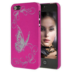 Coque PAPILLON rose pour iPhone 5