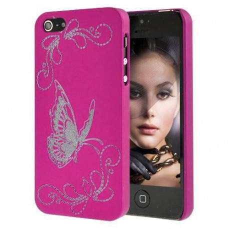 Coque PAPILLON rose pour iPhone 5