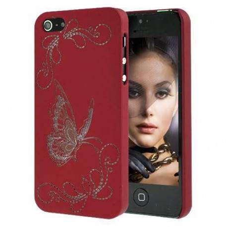 Coque PAPILLON rouge pour iPhone 5