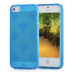 Coque DAMIER bleue pour iPhone 5