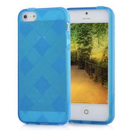 Coque DAMIER bleue pour iPhone 5