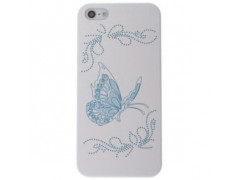 Coque PAPILLON blanche et bleue pour iPhone 5