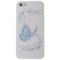 Coque PAPILLON blanche et bleue pour iPhone 5