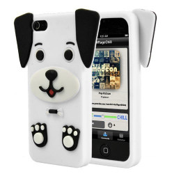 Coque CHIEN 3D blanche pour iPhone 5