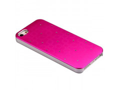 Coque ALUMINIUM STRASS rose pour iPhone 5