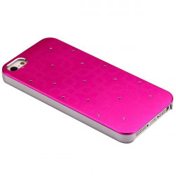 Coque ALUMINIUM STRASS rose pour iPhone 5