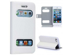 Etui cuir FENETRE blanc pour iPhone 5