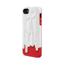 Coque PEINTURE rouge et blanche pour iPhone 5 et 5S