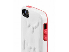 Coque PEINTURE rouge et blanche pour iPhone 5 et 5S