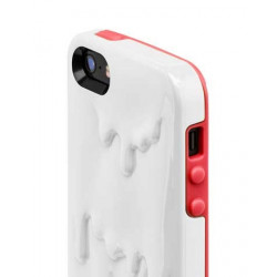 Coque PEINTURE rouge et blanche pour iPhone 5 et 5S