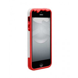 Coque PEINTURE rouge et blanche pour iPhone 5 et 5S