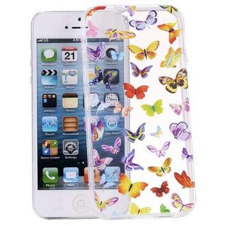 Coque CRYSTAL PAPILLON pour iPhone 5 et 5S 