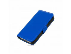 Etui cuir portefeuille bleu pour iPhone 5 et 5S