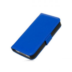 Etui cuir portefeuille bleu pour iPhone 5 et 5S