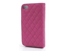 Etui cuir CROCRODILE rose portefeuille pour iPhone 5 et 5S