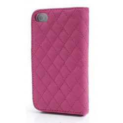 Etui cuir CROCRODILE rose portefeuille pour iPhone 5 et 5S