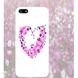 Coque COEUR FLEURS pour iPhone 5 et 5S