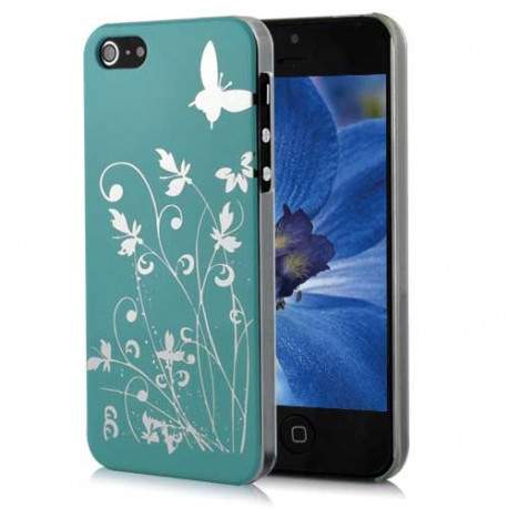 Coque JUNGLE bleue pour iPhone 5 et 5S