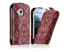 Etui cuir SERPENT rose pour Iphone 5 et 5S