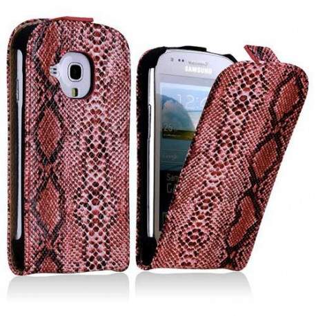 Etui cuir SERPENT rose pour Iphone 5 et 5S