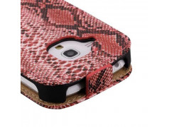 Etui cuir SERPENT rose pour Iphone 5 et 5S