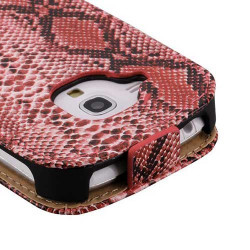 Etui cuir SERPENT rose pour Iphone 5 et 5S