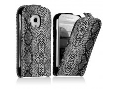 Etui cuir SERPENT gris pour Iphone 5 et 5S