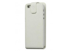 Etui cuir CARBONE blanc pour Iphone 5 et 5S